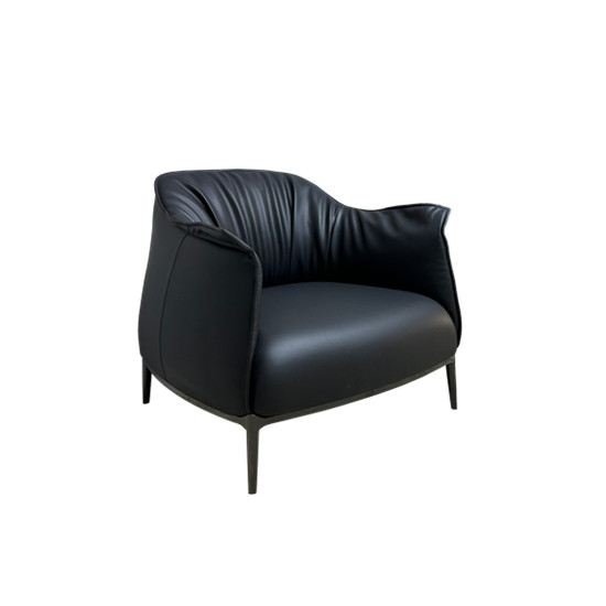 black leather sofa chair